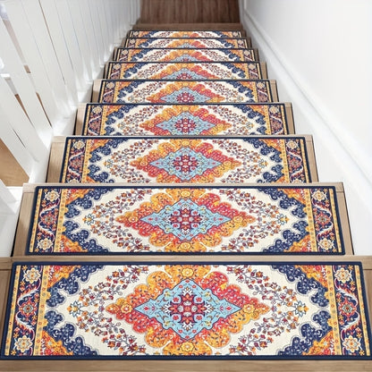 HEBE 8"x30" Carpet Stair Treads Self Adhesive Stair Runner Non Slip Staircase Step Treads