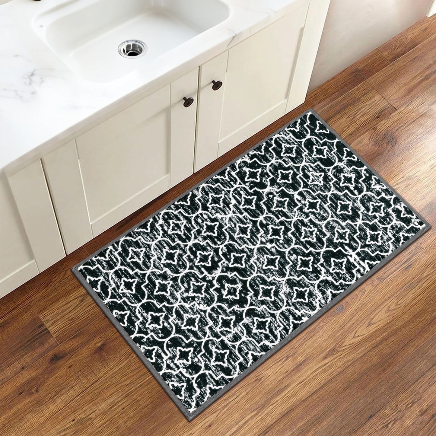 HEBE Kitchen Rug Set 3 Piece, Non Slip Machine Washable Mats for Home Floor and Living Room