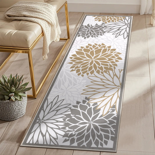 HEBE Hallway Runner Rug Non Slip Laundry Room Rug Runner Washable Kitchen Floor Carpet Rug Runner Farmhouse Entryway Mat Floral Area Rugs Runners for Hallway Bathroom Bedroom