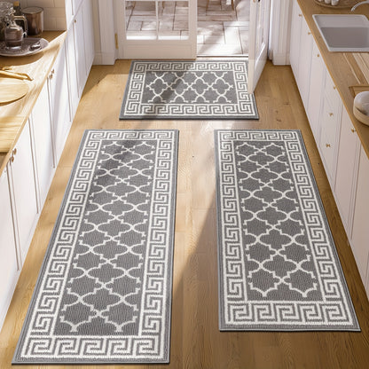 Kitchen Mat Sets 3 Piece Water Absorbent Kitchen Floor Rugs Non Slip Entrance Runner Rugs