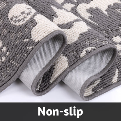 HEBE Kitchen Rug Set 3 Piece, Non Slip Machine Washable Mats for Home Floor and Living Room