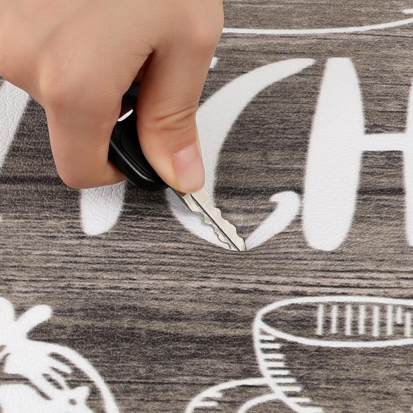 HEBE Farmhouse Kitchen Rug Set of 2, Non-Slip Anti-Fatigue Waterproof Cushioned Mat for Kitchen, Dining & Laundry Room, 18"x30"+18"x48"