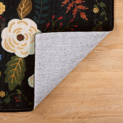HEBE 5x7 ft Living Room Area Rug Machine Washable Boho Area Rug Non Slip Floral Vintage Low Pile Large Rug for Living Room, Bedroom, Farmhouse, Dining Room, Kids Playroom
