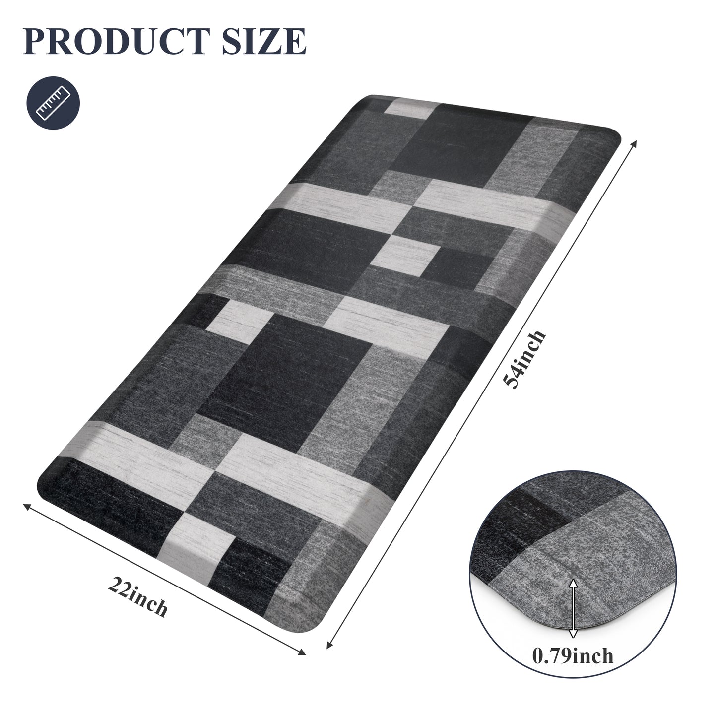 HEBE Kitchen Mats for Floor, 3/4 Inch Thick, Anti Fatigue Cushioned Mat
