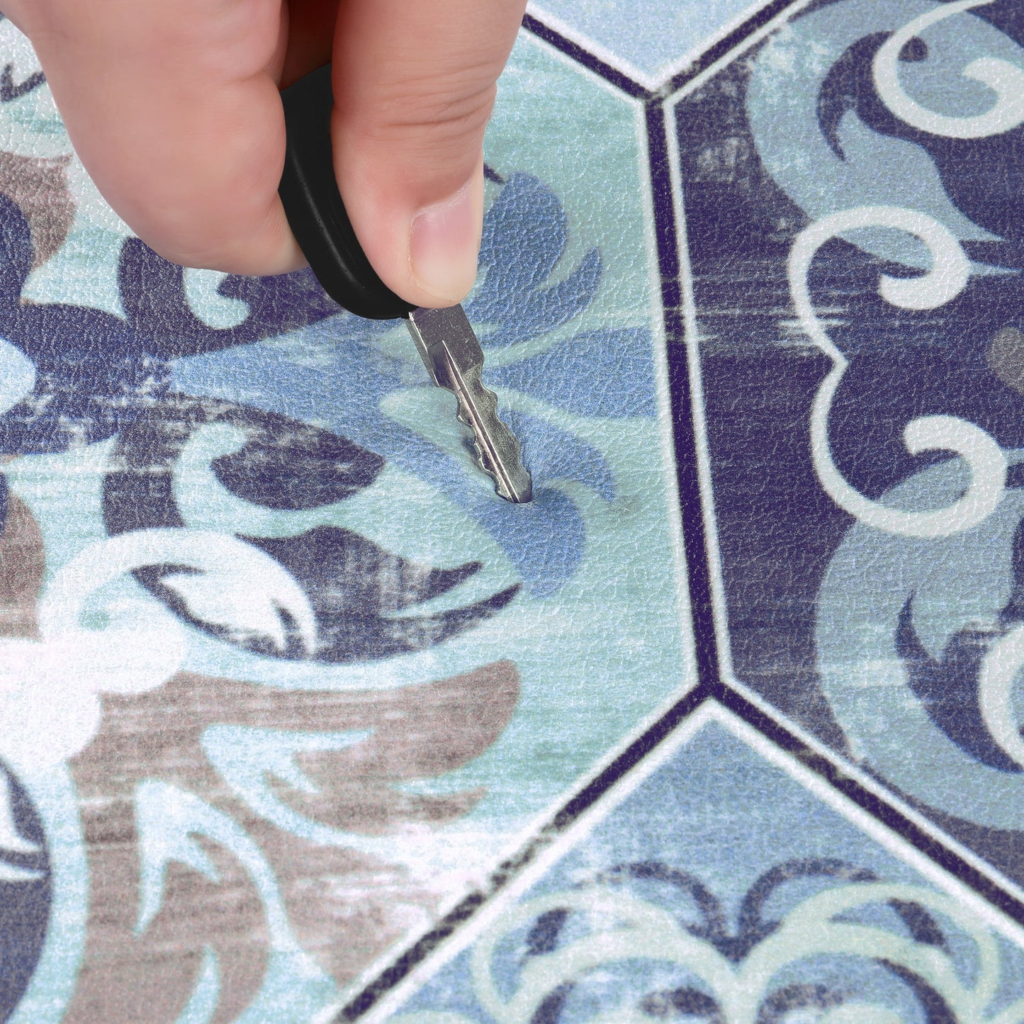 HEBE Boho Kitchen Rug Set of 2, Non-Slip Anti-Fatigue Waterproof Cushioned Mat for Kitchen, Dining & Laundry Room, 18"x30"+18"x48"