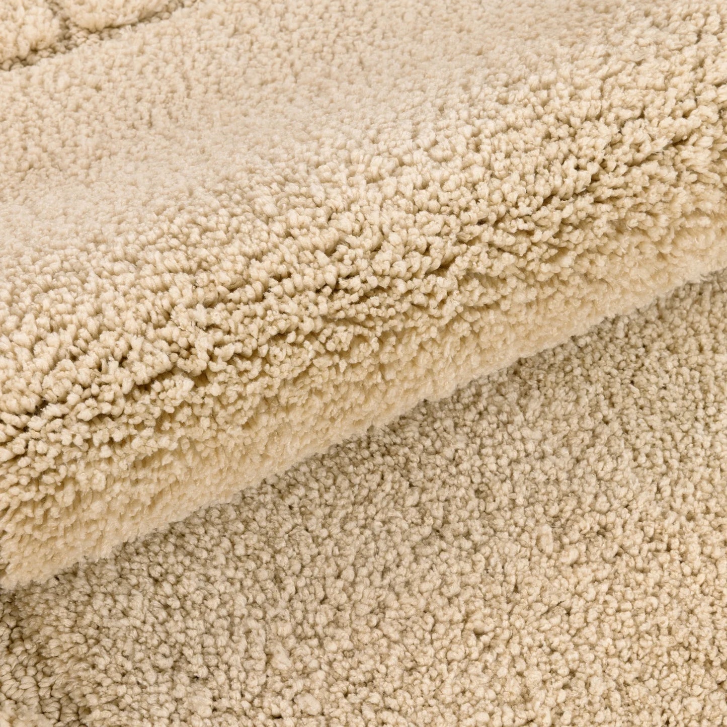 HEBE Bathroom Rugs Set of 4 Piece, Bath Mats, Microfiber Non Slip Shaggy Ultra Soft Bathroom Runner with U Shaped Contour Toilet Mat for Bathroom, Shower Inside Floor, Beige