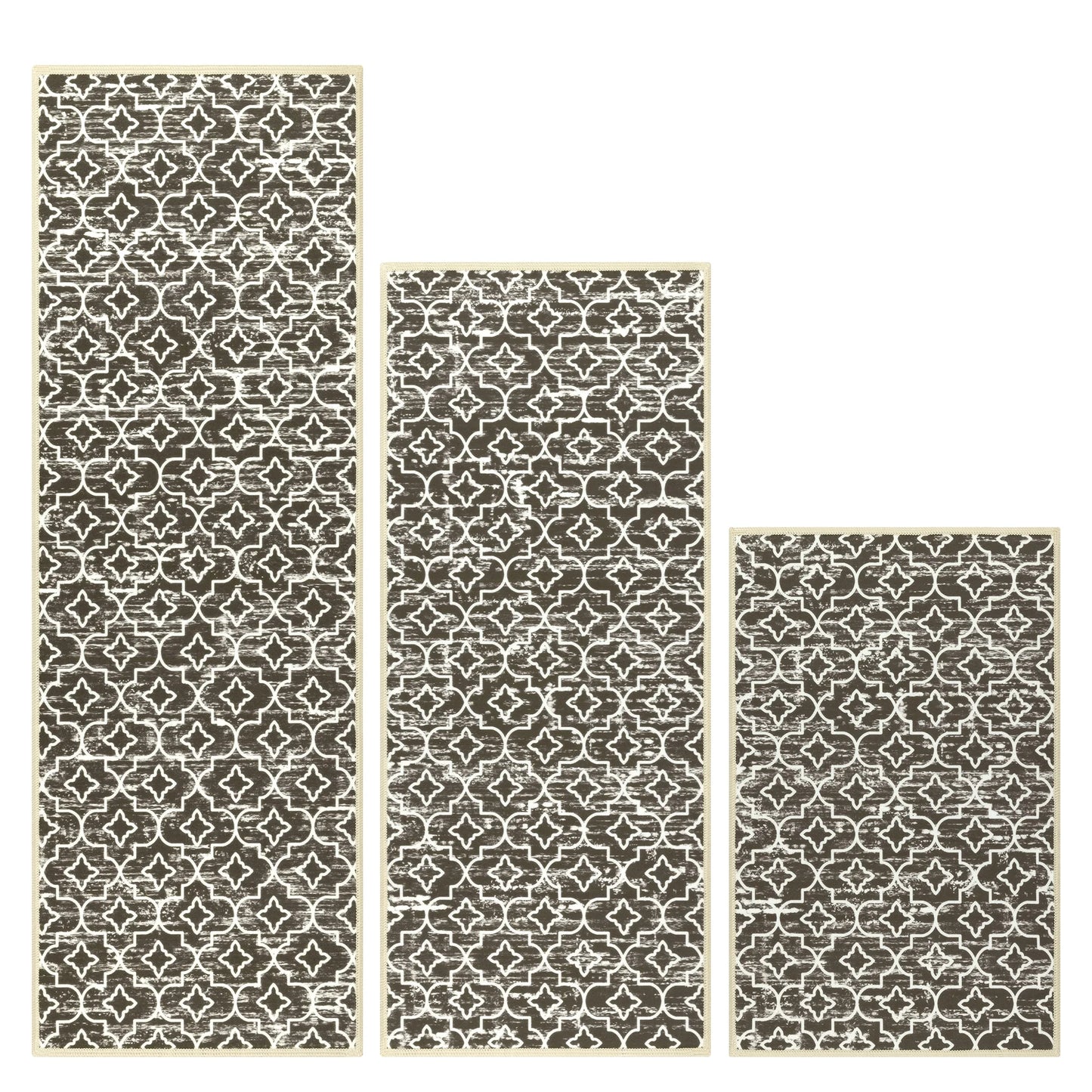 HEBE Kitchen Rug Set 3 Piece, Non Slip Machine Washable Mats for Home Floor and Living Room