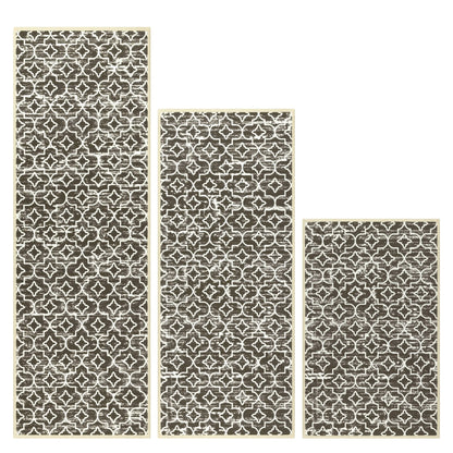 HEBE Kitchen Rug Set 3 Piece, Non Slip Machine Washable Mats for Home Floor and Living Room