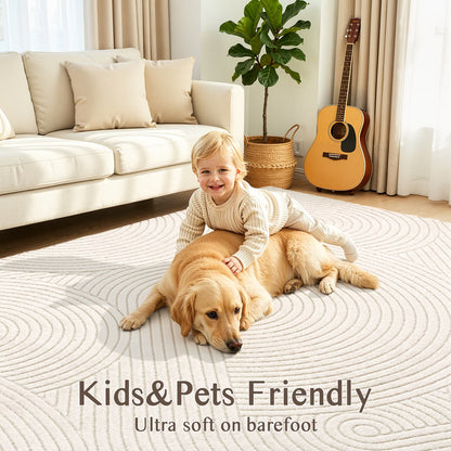 HEBE Area Rugs for Living Room, Washable Non Slip Modern Accent Carpet