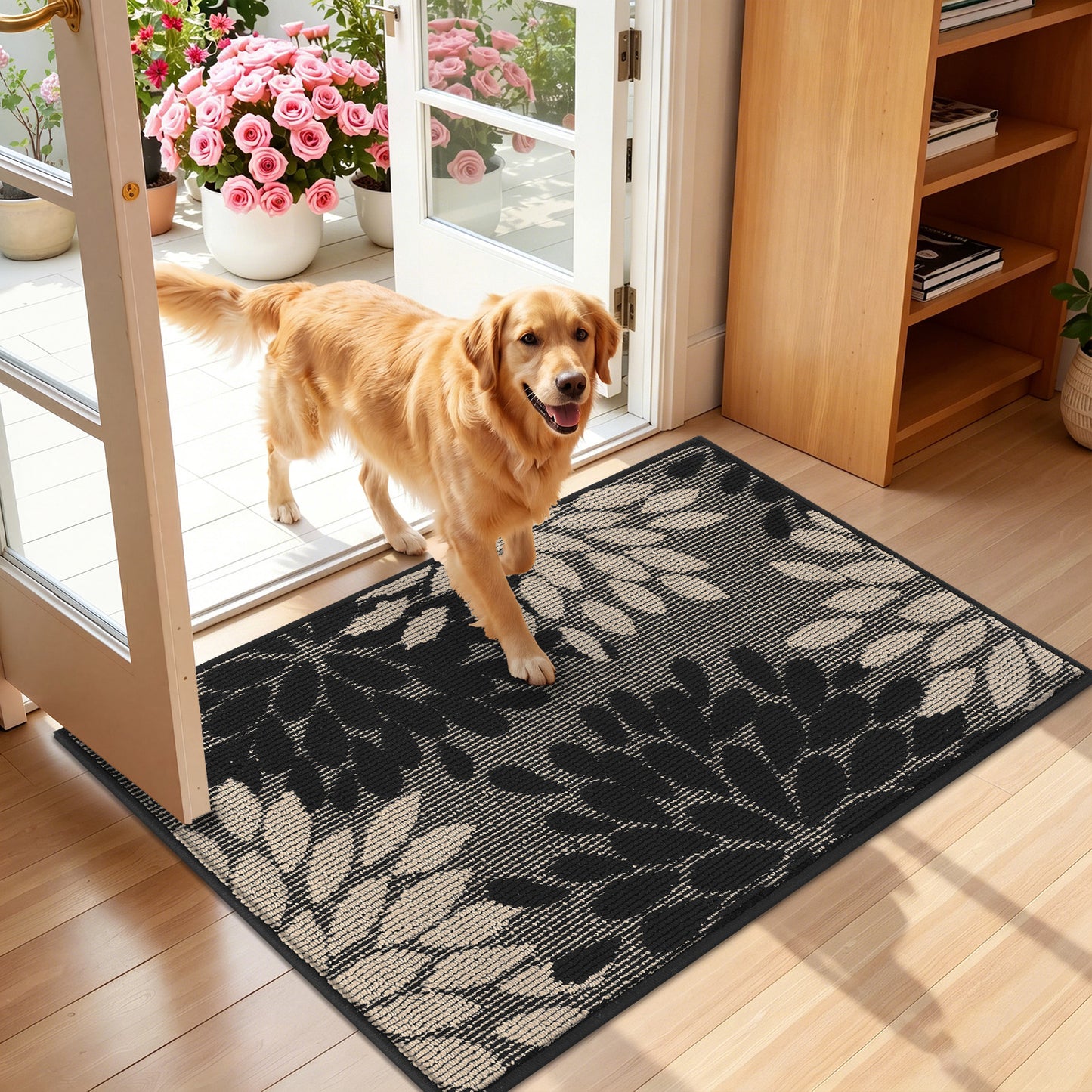 HEBE Indoor Door Mat, Non Slip Washable Mats for Front Door Entrance, Low Profile Dirt Trapper Doormat Entry Carpet for Entryway, Kitchen, Bathroom