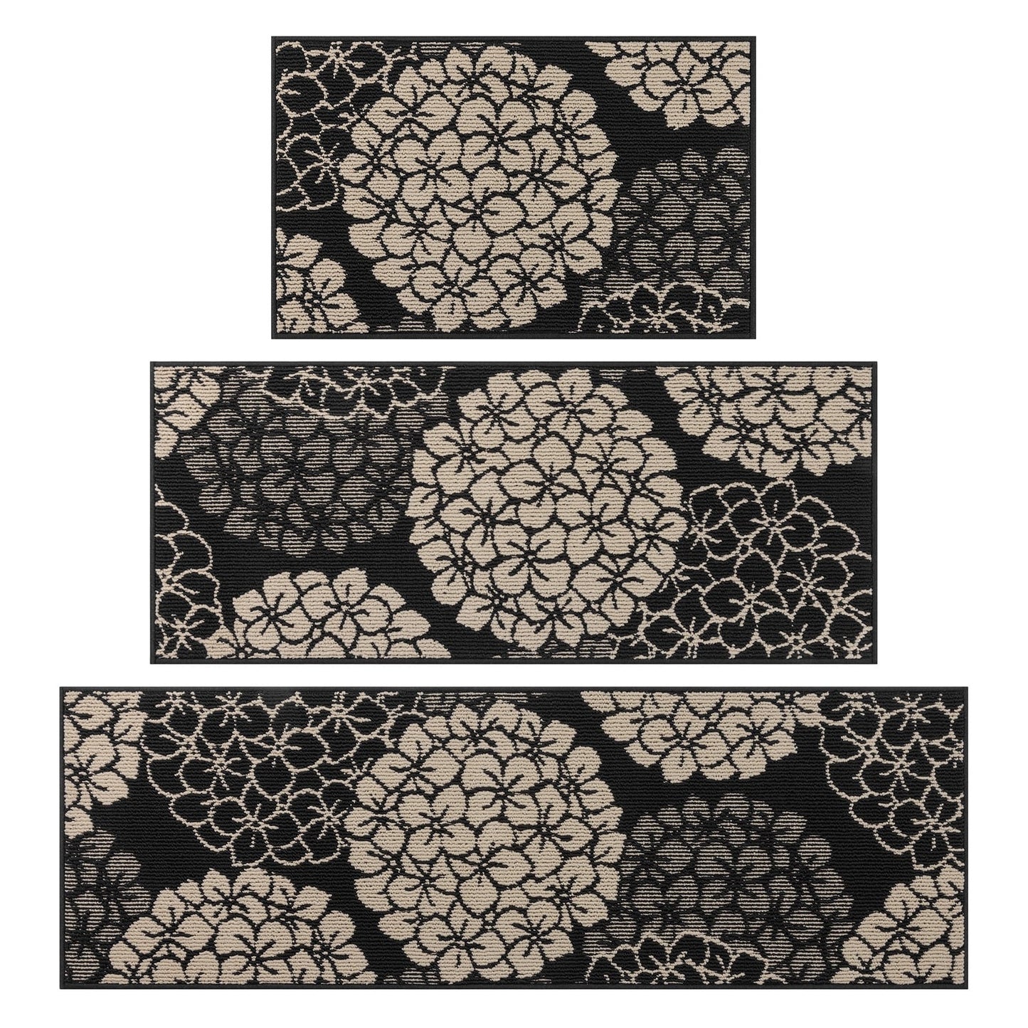 Kitchen Rugs and Mats Set of 3 Non Skid Washable Absorbent Laundry Floor Mat