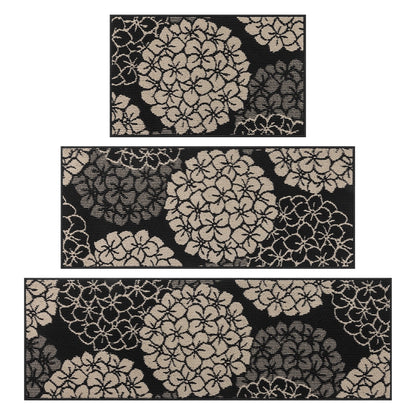 Kitchen Rugs and Mats Set of 3 Non Skid Washable Absorbent Laundry Floor Mat