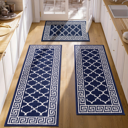 Kitchen Mat Sets 3 Piece Water Absorbent Kitchen Floor Rugs Non Slip Entrance Runner Rugs