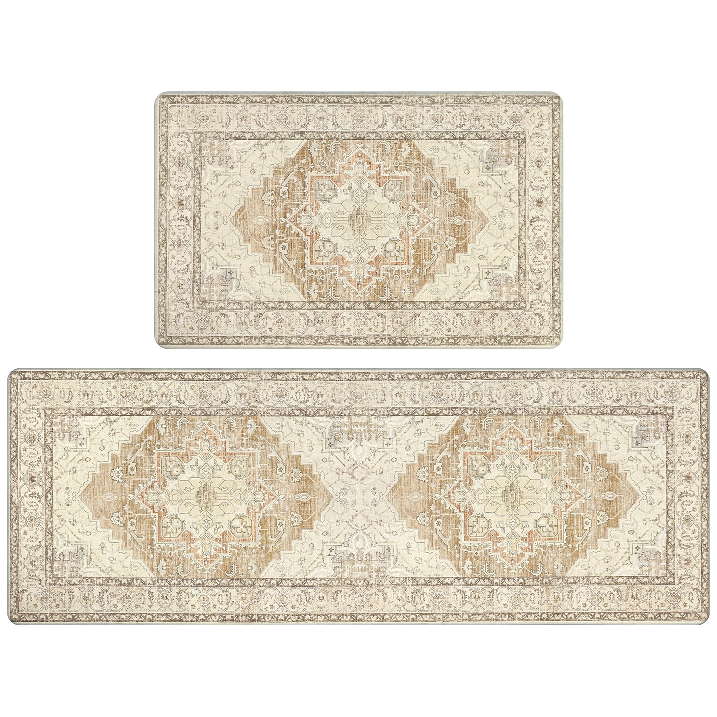 HEBE Anti Fatigue Kitchen Mat Set of 2 Cushioned Kitchen Floor Mats Waterproof Kitchen Rugs Non Slip Kitchen Runner Rug Comfort Soft Standing Mat Carpets